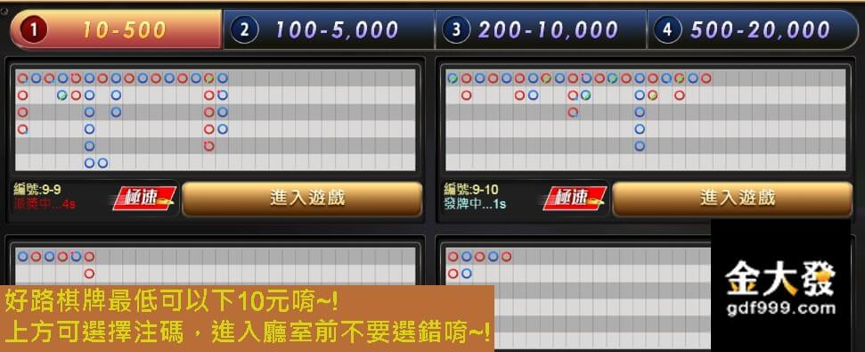 百家樂賺錢，新手玩家最適合打好路棋牌!本金低!最低可以10元!可以慢慢練習看牌路唷!