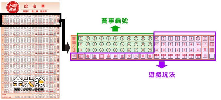 台灣運彩投注單