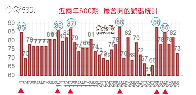 今彩539最會開的號碼很熱門！